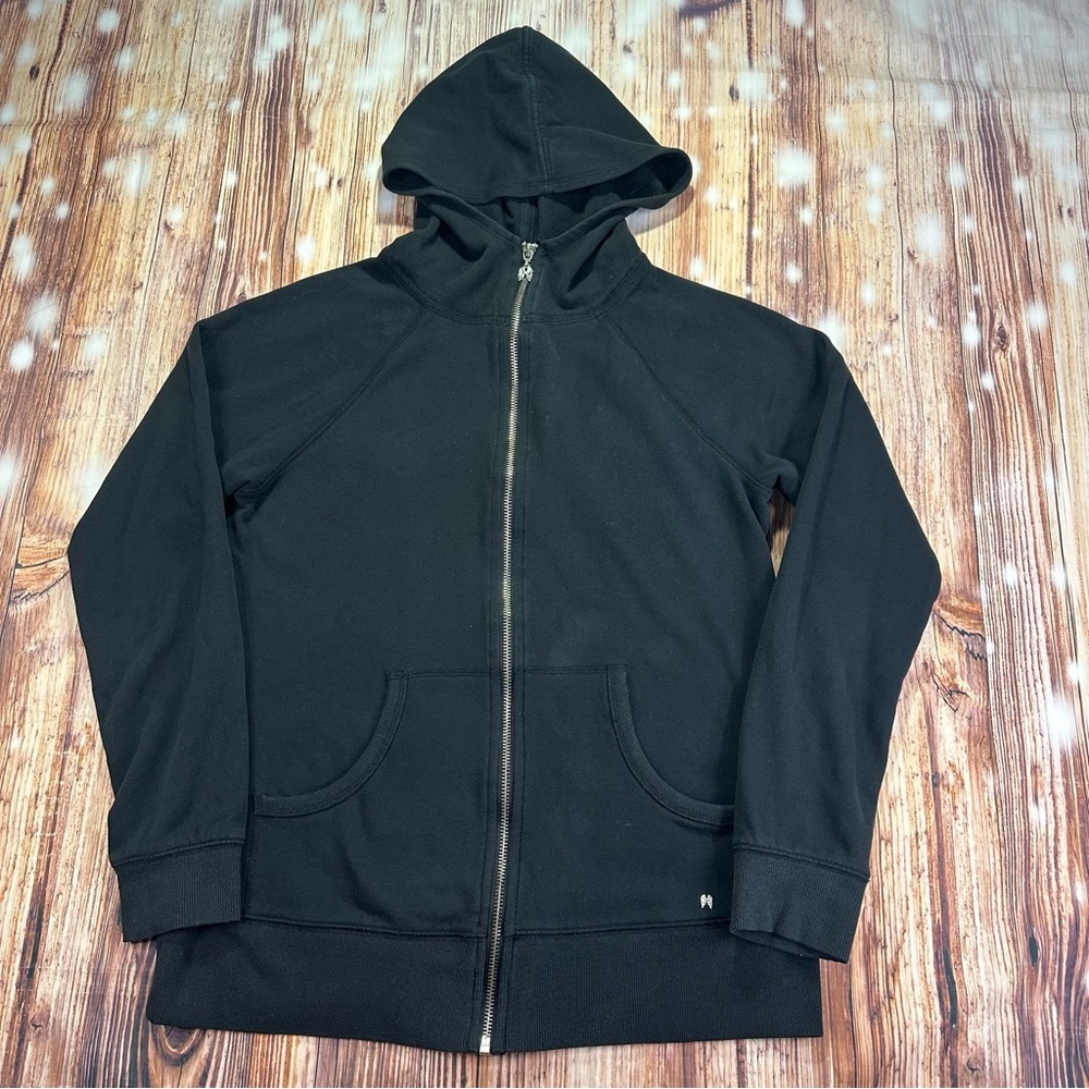 VICTORIA SECRET Angel Sequin Love Zip Up Black Hoodie Bling Size Medium - Picture 3 of 16